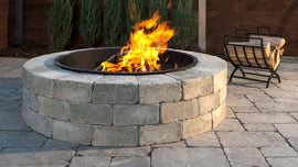 Sunset Firepit Round Smokeless Steel Insert w/ Lid
